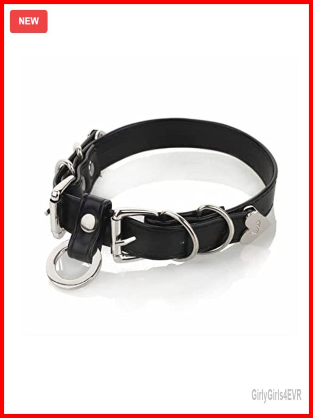 Vegan Leather Adjustable Choker Necklace with Gold O-Rings